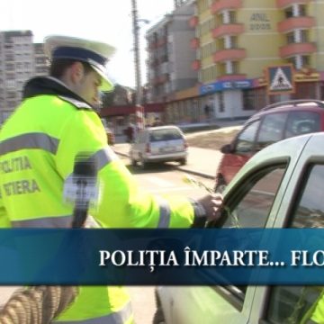 Poliția împarte… flori Poliția împarte… flori