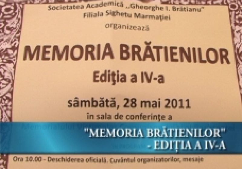 A patra ediţie a evenimentului"Memoria Brătienilor" – la Sighetu Marmaţiei