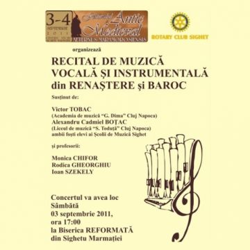 Agenda Festivalului – Rotary Club Sighet organizează RECITAL de MUZICĂ VOCALĂ şi INSTRUMENTALĂ din RENAŞTERE şi BAROC Agenda Festivalului – Rotary Club Sighet organizează RECITAL de MUZICĂ VOCALĂ şi INSTRUMENTALĂ din RENAŞTERE şi BAROC