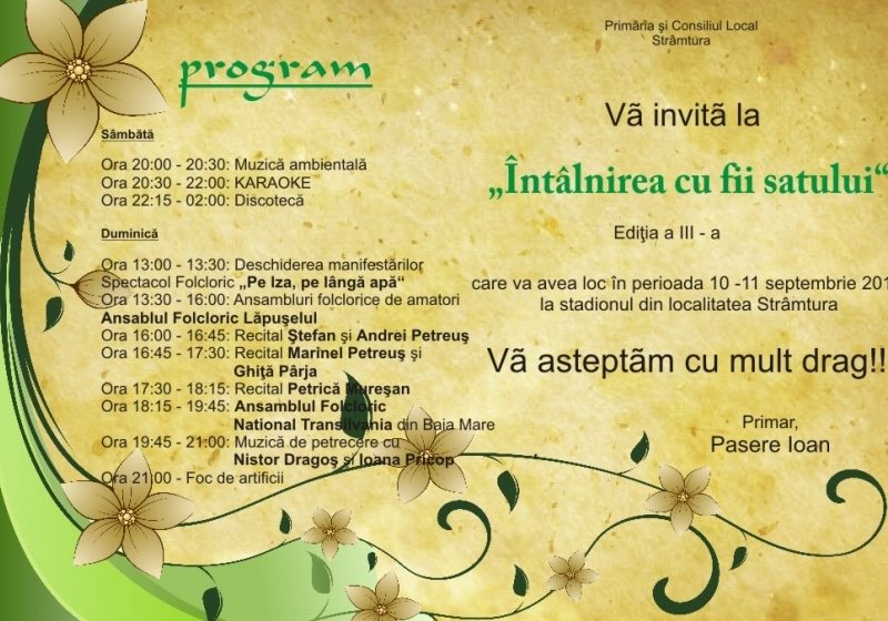 Ansambluri folclorice, karaoke şi foc de artificii la "Fiii Satului"în Strâmtura Ansambluri folclorice, karaoke şi foc de artificii la "Fiii Satului"în Strâmtura