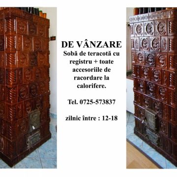 De vanzare soba de teracota cu registru + toate accesoriile de racordare la calorifere De vanzare soba de teracota cu registru + toate accesoriile de racordare la calorifere
