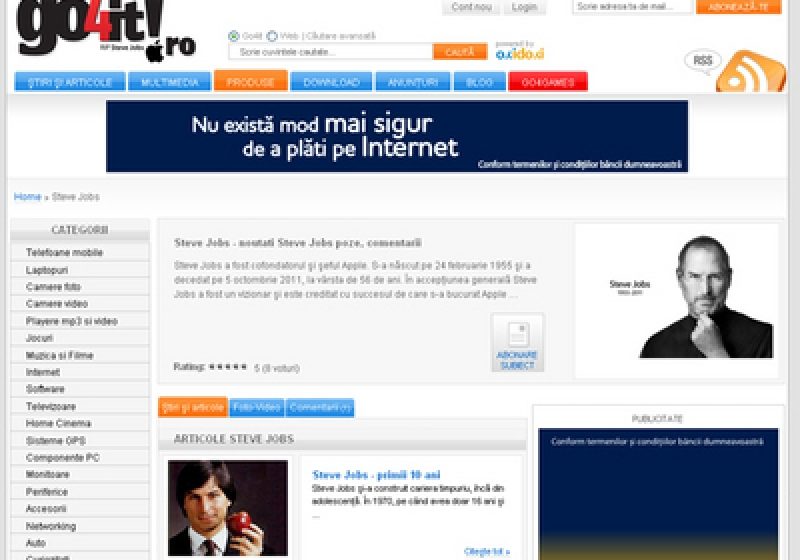 Go4it.ro – 7 zile de doliu pentru Steve Jobs