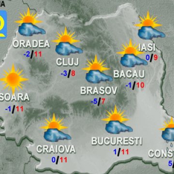 PROGNOZA METEO: Cum va fi vremea luni şi marţi în ţară PROGNOZA METEO: Cum va fi vremea luni şi marţi în ţară