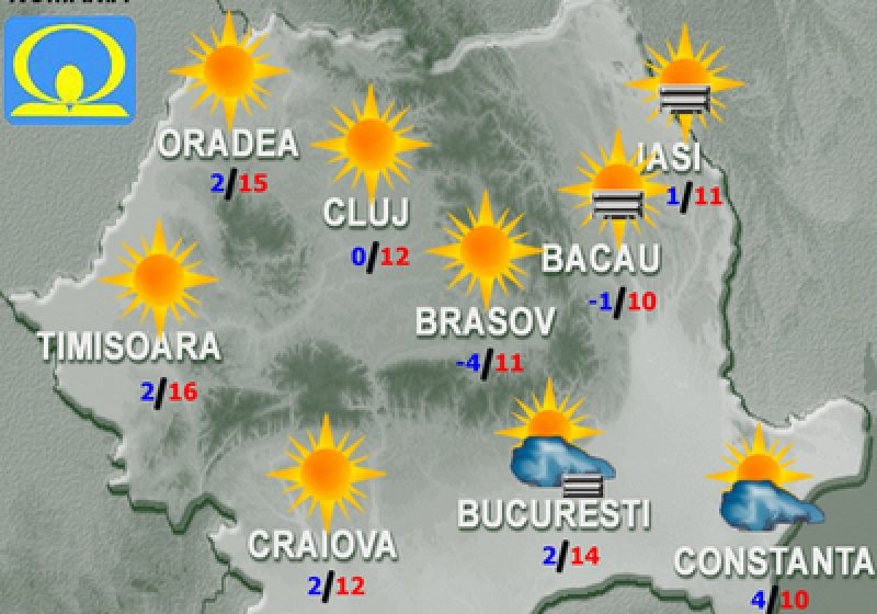 PROGNOZA METEO: Cum va fi vremea luni şi marţi
