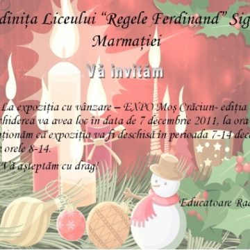 Sighetu Marmaţiei: Grădiniţa Liceului "Regele Ferdinand" vă invită la EXPO Moș Crăciun Sighetu Marmaţiei: Grădiniţa Liceului "Regele Ferdinand" vă invită la EXPO Moș Crăciun
