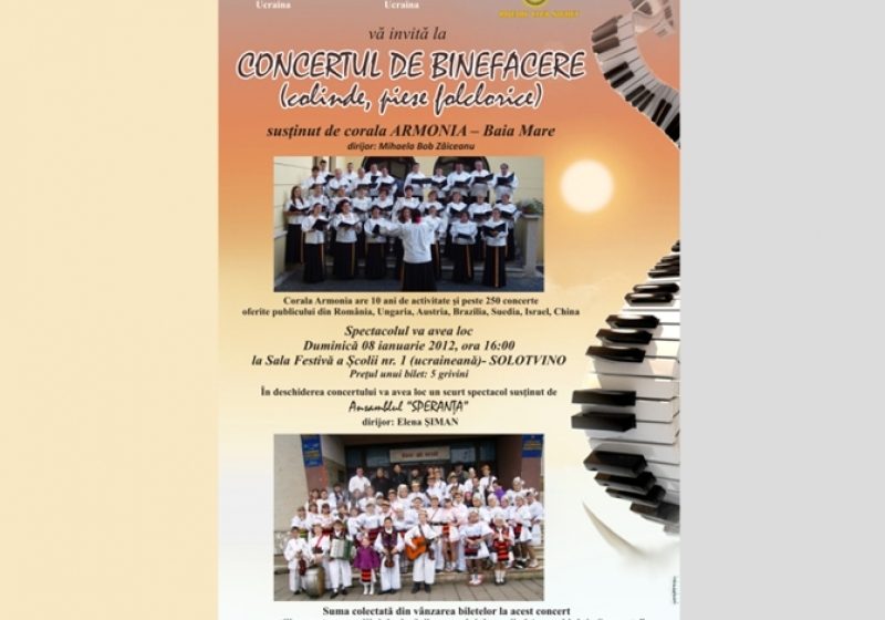 Corala Armonia din Baia Mare susţine un concert de binefacere în Solotvino, Ucraina