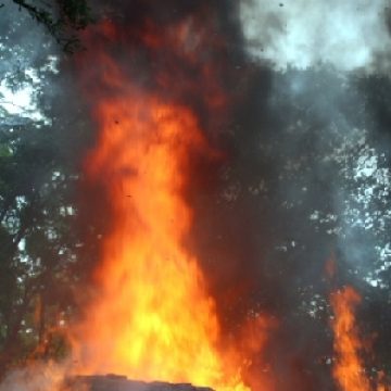 Baia Sprie: Incendiu la un coş de fum Baia Sprie: Incendiu la un coş de fum