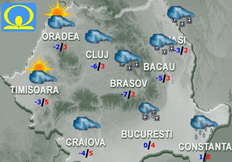 Ploi, ninsori şi temperaturi scăzute. Cum va fi vremea în week-end
