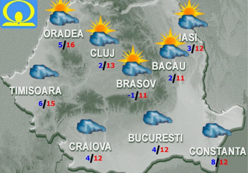 Precipitaţii mixte în timpul zilei