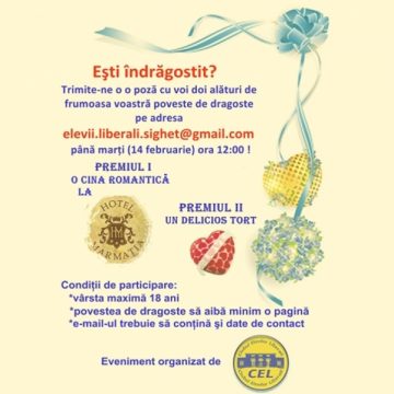 Sighetu Marmaţiei: Clubul Elevilor Liberali organizează un concurs special de Valentine’s Day ! Sighetu Marmaţiei: Clubul Elevilor Liberali organizează un concurs special de Valentine’s Day !