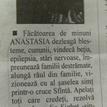 Vrăjitoarele îşi racolează victimele în Maramureş cu ajutorul ziarului Vrăjitoarele îşi racolează victimele în Maramureş cu ajutorul ziarului