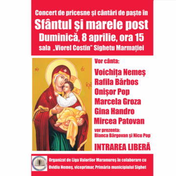 SIGHET: Concert de pricesne în duminica floriilor