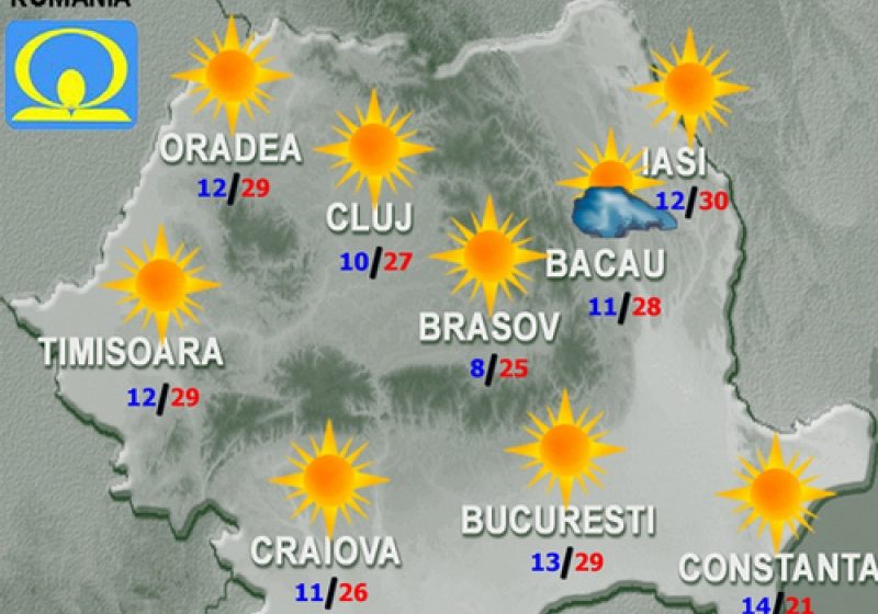 PROGNOZA METEO: Vremea va fi frumoasă în weekend