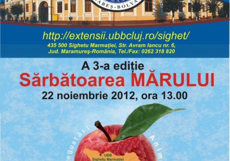SIGHET: Universitatea Babeş Bolyai – Sighetu Marmaţiei vă invită la deserturi gastronomice pregătite în cadrul "Sărbătorii MĂRULUI"