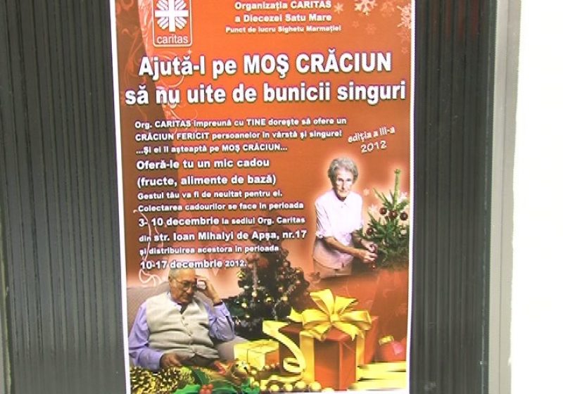 SIGHET: Organizaţia Caritas- Sighet organizează cea de-a treia ediţie a campaniei sociale "Ajutaţi-l pe Moş Crăciun să nu uite de bunicii singuri!"