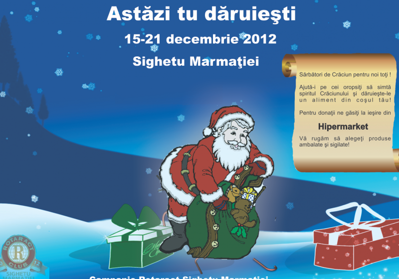 Sighet: Campania "Astăzi tu dăruieşti", strânge alimente pentru cei oropsiţi de soartă