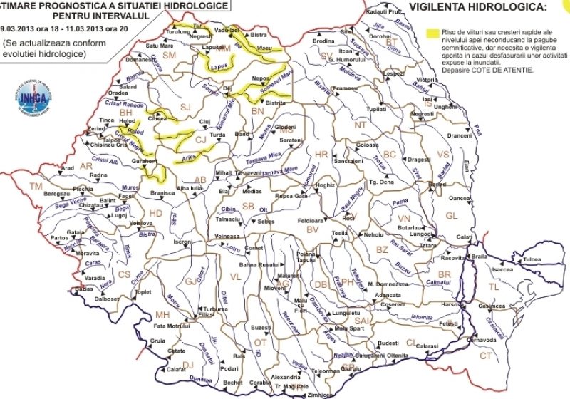 Maramureş: VREMEA – Codul galben hidrologic a fost prelungit până luni!