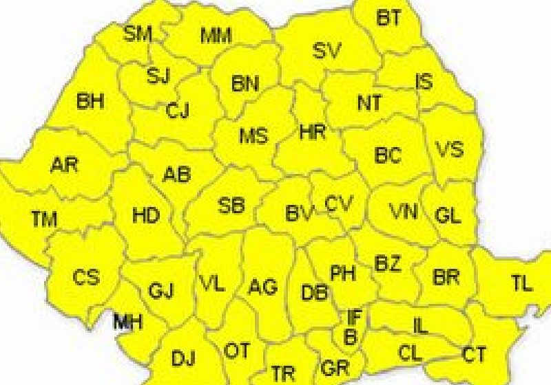 Cod Galben de ninsori şi viscol în întreaga ţară, de vineri dimineaţă
