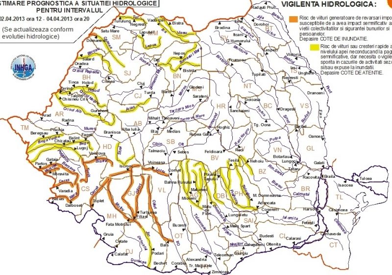 Maramureş: Cod galben hidrologic pentru bazinele hidrografice ale râurilor Vişeu, Iza şi Lăpuş! Maramureş: Cod galben hidrologic pentru bazinele hidrografice ale râurilor Vişeu, Iza şi Lăpuş!