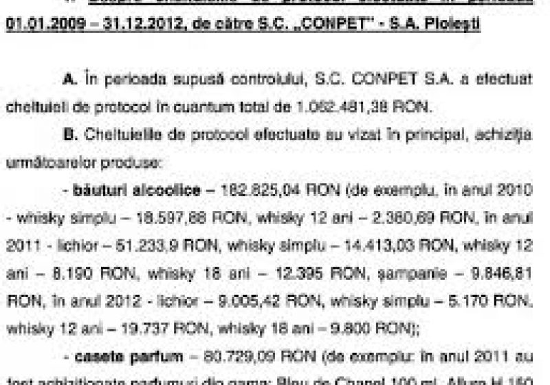 Raport al Corpului de control al Guvernului: Directorul CONPET acorda prime preferenţial