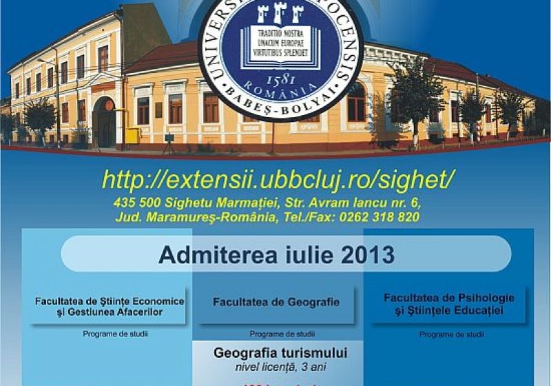 SIGHET: Noi criterii de înscriere la Universitatea Babeş Bolyai, Extensia Sighet, pentru anul universitar 2013- 2014 SIGHET: Noi criterii de înscriere la Universitatea Babeş Bolyai, Extensia Sighet, pentru anul universitar 2013- 2014