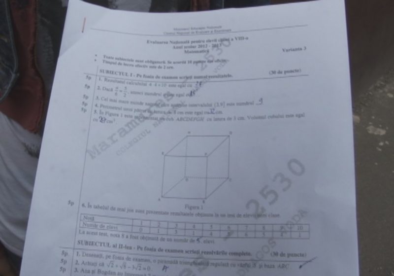 SIGHET: EVALUARE NAŢIONALĂ: Ultima probă, cea la matematică nu le-a dat bătăi de cap prea mari elevilor SIGHET: EVALUARE NAŢIONALĂ: Ultima probă, cea la matematică nu le-a dat bătăi de cap prea mari elevilor