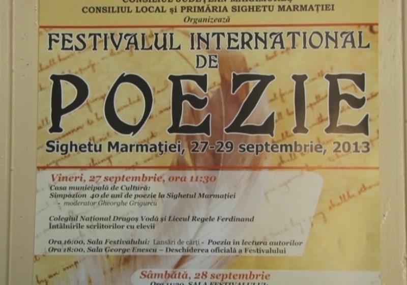 SIGHET: Festivalul Internaţional de Poezie, ediţia a 40-a, are loc în acest sfârşit de săptămână SIGHET: Festivalul Internaţional de Poezie, ediţia a 40-a, are loc în acest sfârşit de săptămână