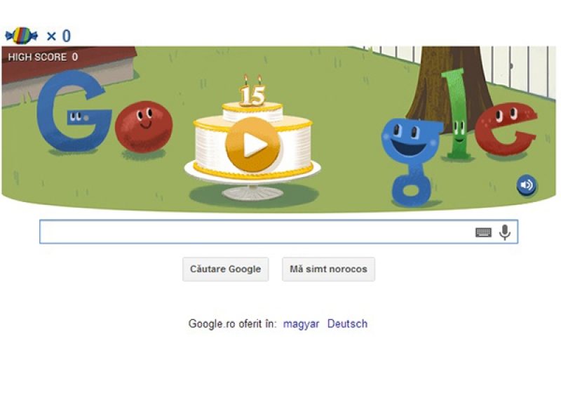 GOOGLE sărbătoreşte 15 ani de existenţă printr-un DOODLE interactiv