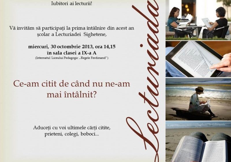 SIGHET: Debutează o nouă întâlnire a Lecturiadei SIGHET: Debutează o nouă întâlnire a Lecturiadei