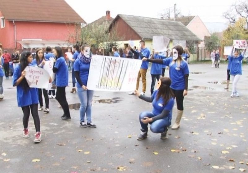 SIGHET: Flashmob-ul organizat la Liceul Tehnologic Marmaţia a fost o premieră