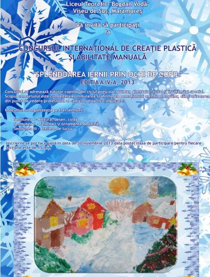 VIŞEU DE SUS: Concursul internaţional de creaţie plastică şi abilitate manuală revine cu cea de-a IV-a ediţie