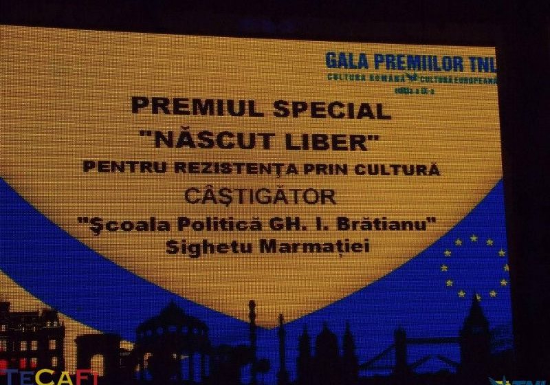 MARAMUREŞ: TNL Sighet a primit premiul special „Născut liber” la Gala Premiilor TNL MARAMUREŞ: TNL Sighet a primit premiul special „Născut liber” la Gala Premiilor TNL