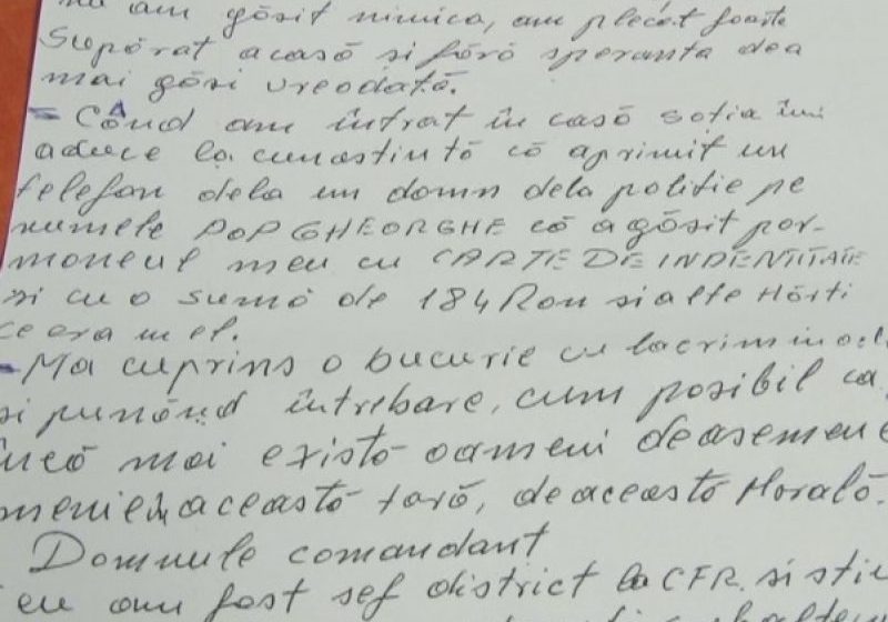 SIGHET: Scrisoare de mulţumire adresată de un sighetean unui poliţist