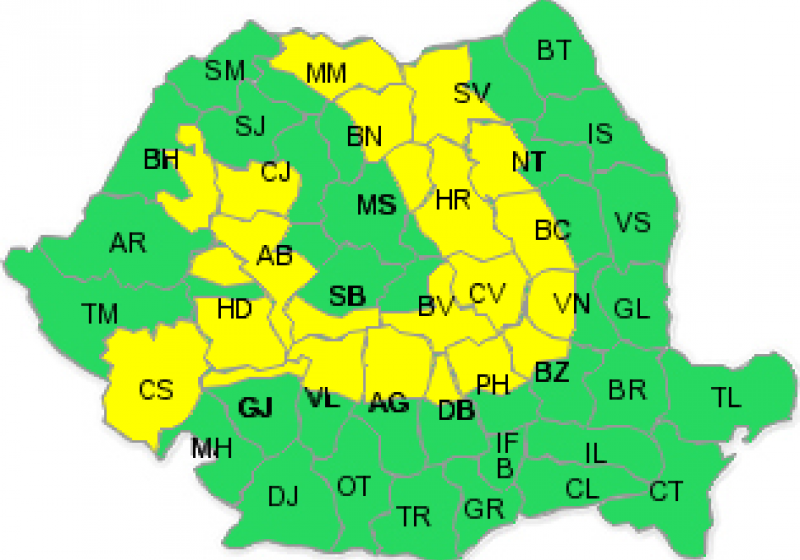 NINSORI :   Maramureșul, sub cod galben până la ora 12