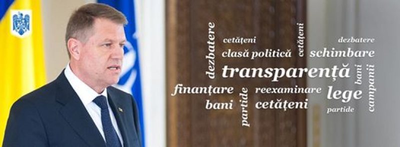 IOHANNIS: Schimbarea clasei politice nu se poate face fără transparență în gestionarea banilor primiți de partide IOHANNIS: Schimbarea clasei politice nu se poate face fără transparență în gestionarea banilor primiți de partide