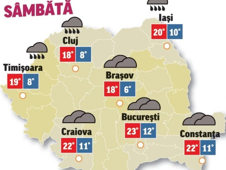 METEO: Prognoza pentru 2 mai: Vreme cu ploi și vânt în a doua zi a mini-vacanței