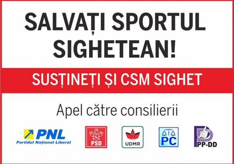 APEL: Sute de sigheteni au distribuit apelul prin care suporterii cer politicienilor deblocarea finanțării sportului sighetean