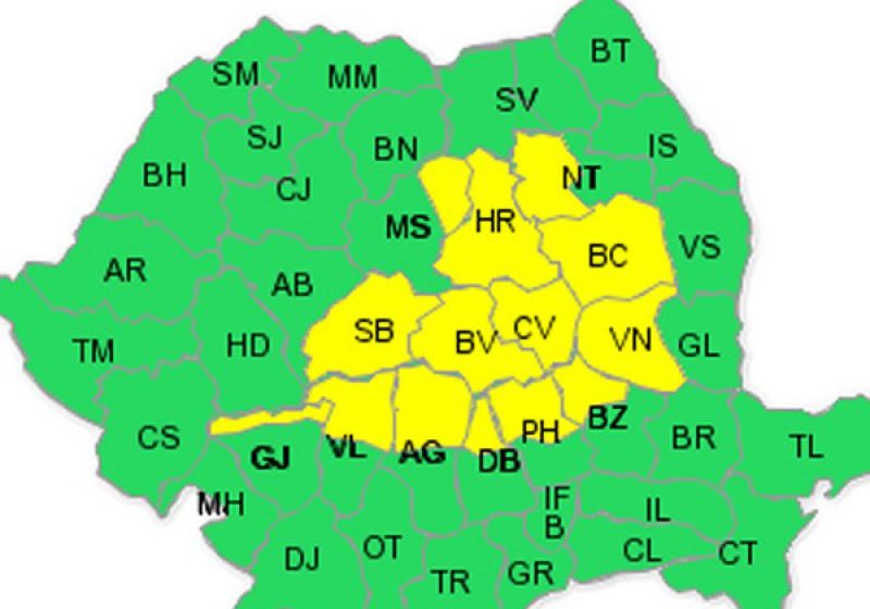AVERTIZARE METEO: Cod Galben de ninsori în mai multe judeţe din ţară. Strat de zăpadă de 25 de centimetri pe Vârful Omu