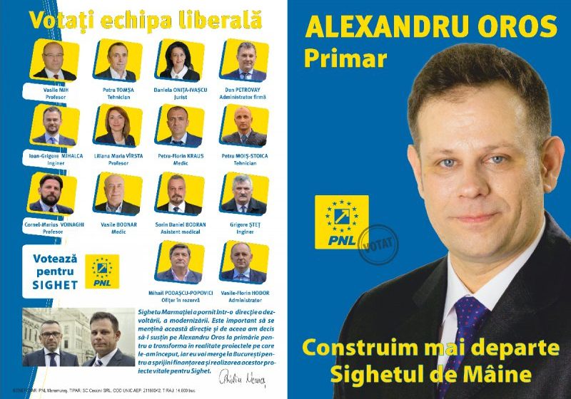 PNL: Alexandru Oros, candidatul la Primăria Sighet a prezentat cele 10 priorităţi ale mandatului său