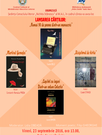 EVENIMENT: Lansări de carte vineri, organizate de Jandarmeria Maramureș