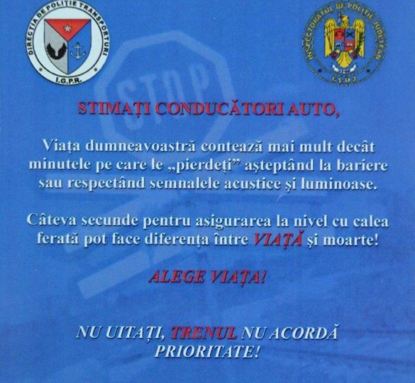 SFATUL AUTORITĂȚILOR: Atenție la trecerile la nivel cu calea ferată!