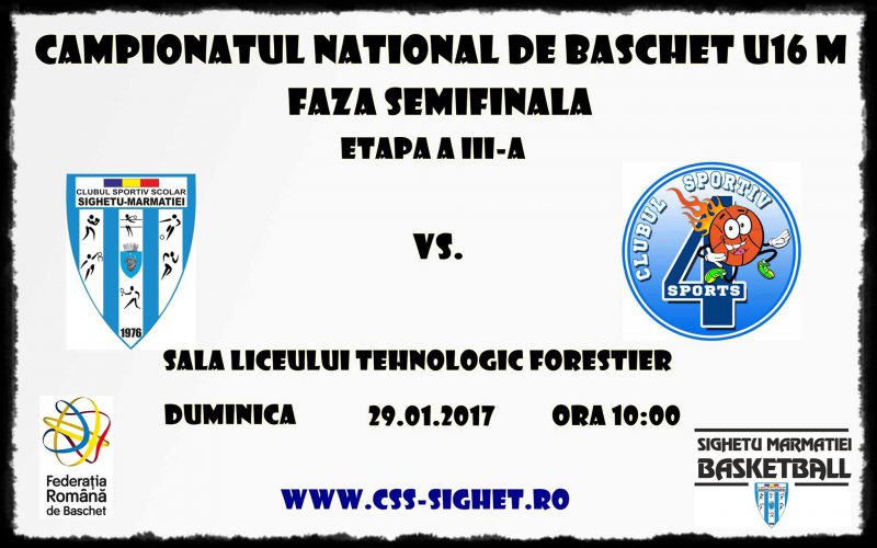 BASCHET: CSS Sighet joacă duminică acasă cu 4Sports București BASCHET: CSS Sighet joacă duminică acasă cu 4Sports București