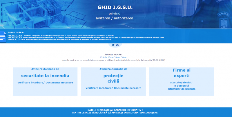 FACILITATE: ISU a lansat o aplicație online pentru verificarea necesității autorizației de securitate la incendiu FACILITATE: ISU a lansat o aplicație online pentru verificarea necesității autorizației de securitate la incendiu