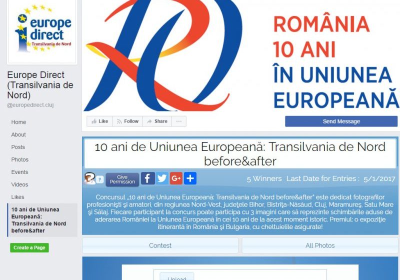 PENTRU FOTOGRAFI: Concurs foto „10 ani de Uniunea Europeană: Transilvania de Nord before&after”, cu premii consistente, pe Facebook PENTRU FOTOGRAFI: Concurs foto „10 ani de Uniunea Europeană: Transilvania de Nord before&after”, cu premii consistente, pe Facebook