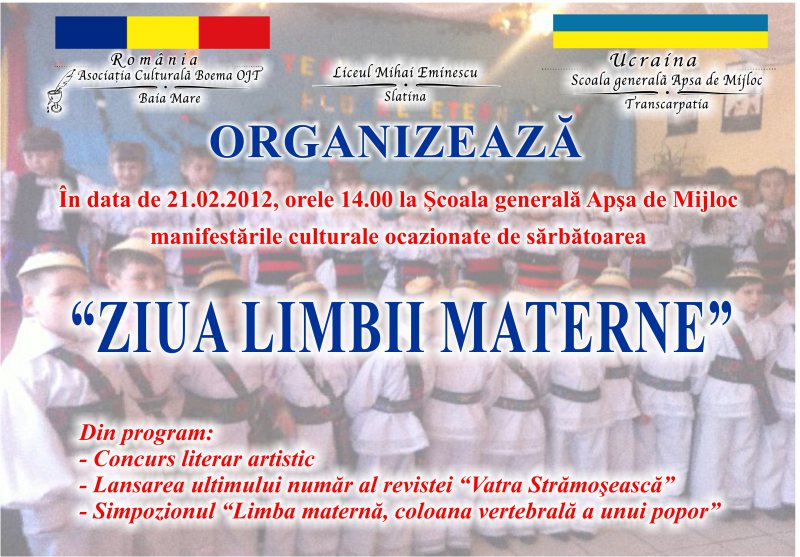 SĂRBĂTOARE: Ziua limbii materne la Apșa de Mijloc SĂRBĂTOARE: Ziua limbii materne la Apșa de Mijloc