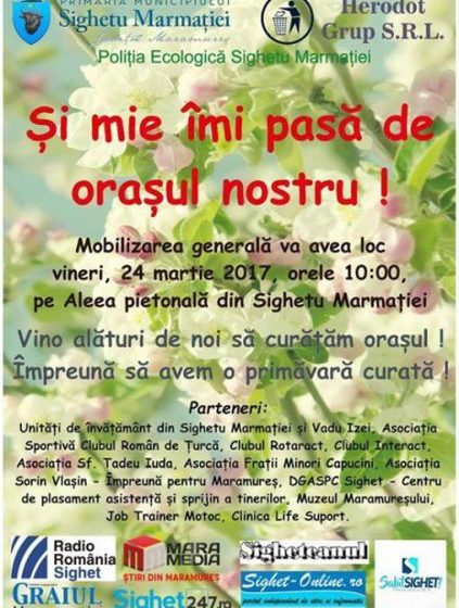 IMPLICĂ-TE ȘI TU! Sighetenii sunt invitați la o acțiune de salubrizare a orașului