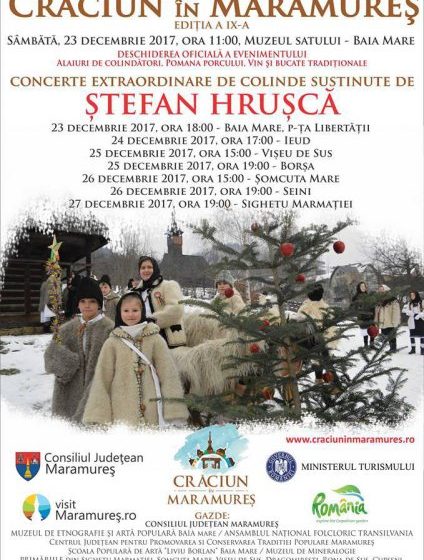 CRĂCIUN ÎN MARAMUREȘ: A noua ediție a evenimentului organizat de Consiliul Județean care marchează datinile și obieciurile sărbătorilor de iarnă CRĂCIUN ÎN MARAMUREȘ: A noua ediție a evenimentului organizat de Consiliul Județean care marchează datinile și obieciurile sărbătorilor de iarnă