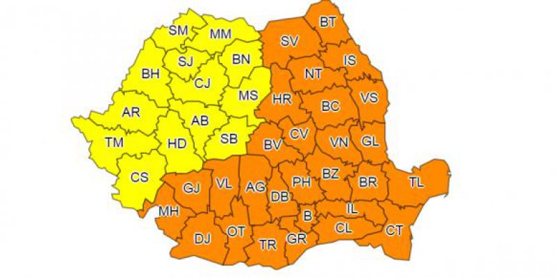 ATENȚIONARE METEO: Cod portocaliu de ger extrem în aproape toată țara ATENȚIONARE METEO: Cod portocaliu de ger extrem în aproape toată țara