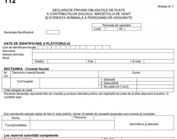 FINANŢE: Angajatorii vor reţine la sursă CASS şi vor evidenţia sumele în Formularul 112 FINANŢE: Angajatorii vor reţine la sursă CASS şi vor evidenţia sumele în Formularul 112