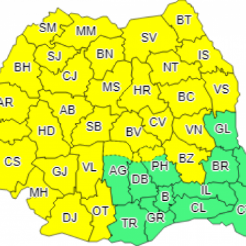 AVERTIZARE: Cod galben de instabilitate atmosferică AVERTIZARE: Cod galben de instabilitate atmosferică